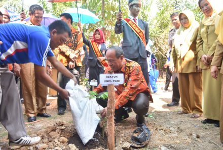 Peringati Hari Pohon Sedunia, Universitas PGRI Palembang dan SMAN 19 Gelar Penanaman 430 Batang Pohon