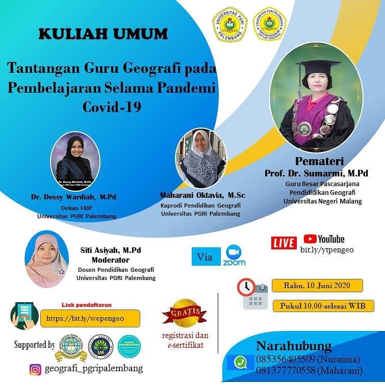 Peserta Antusias Ikuti Kuliah Umum Prodi Geografi Universitas PGRI Palembang