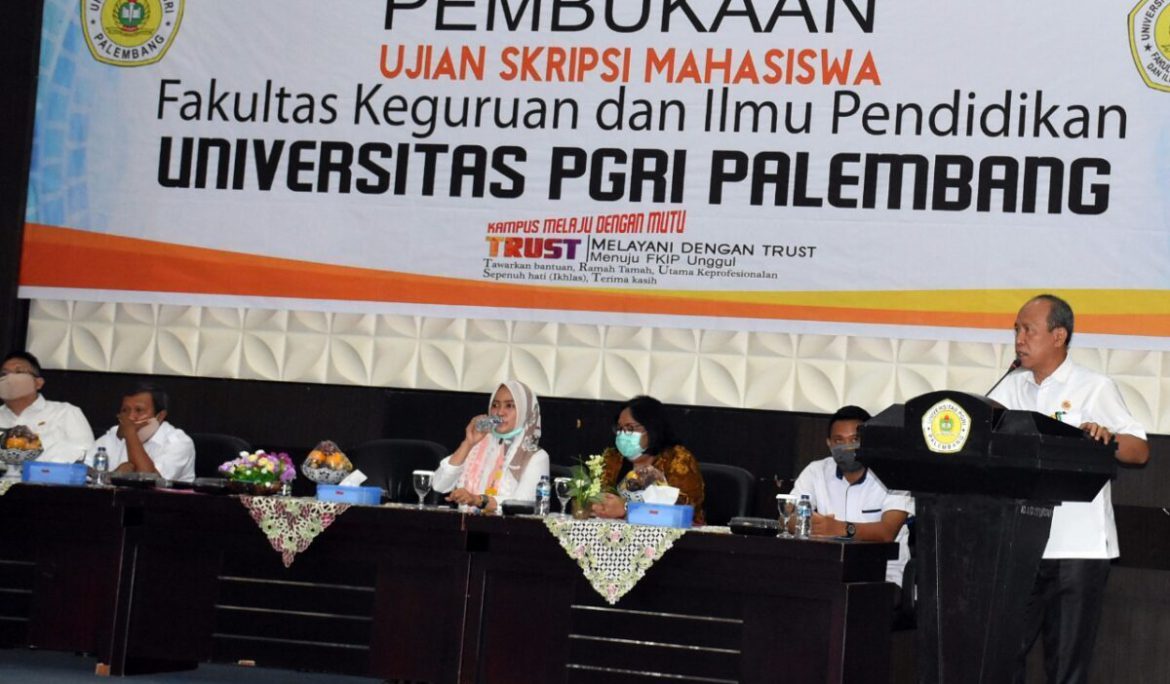 Tetap Jaga Protokol Kesehatan, FKIP Universitas PGRI Palembang Gelar Ujian Skripsi Mahasiswa