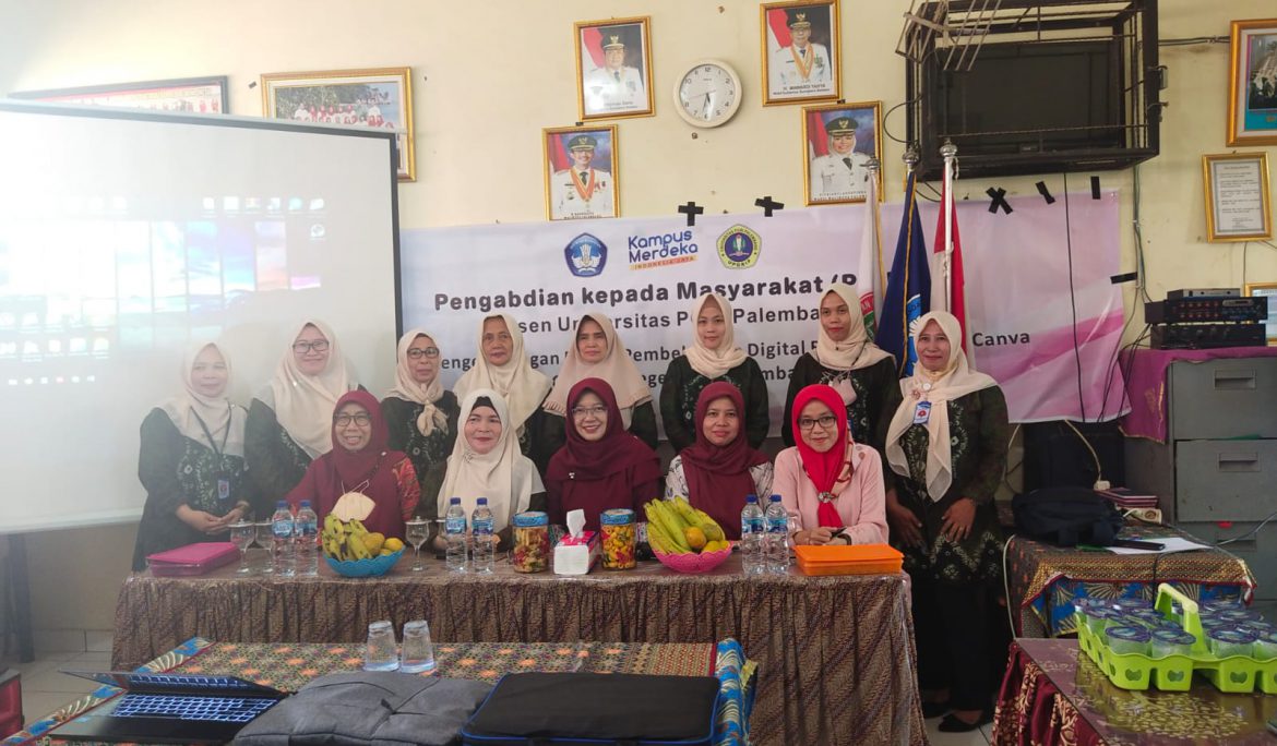 Dosen  UPGRIP Kenalkan Media Pembelajaran Digital Berbasis Aplikasi Canva di SDN 134 Palembang